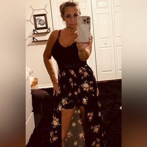 Long skirt followed in a skort-tank style dress